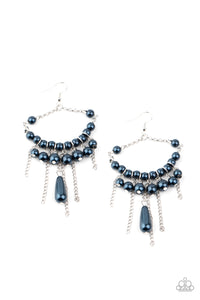 Party Planner Posh - Blue Pearl Earring Paparazzi