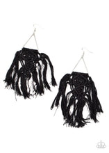 Load image into Gallery viewer, Modern Day Macrame - Black Tassel Earring Paparazzi
