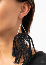 Load image into Gallery viewer, Modern Day Macrame - Black Tassel Earring Paparazzi
