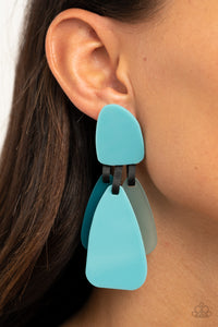 All FAUX One - Blue Earring Paparazzi