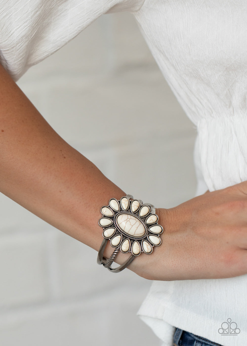 Sedona Spring - White Stone Bracelet Paparazzi