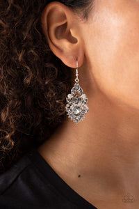 Paparazzi Earring ~ Ice Castle Couture - Silver