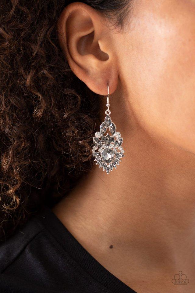 Paparazzi Earring ~ Ice Castle Couture - Silver