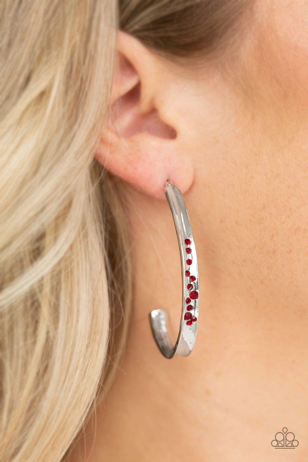 COMPLETELY HOOKED - Red Hoop Earring Paparazzi