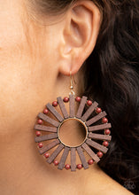 Load image into Gallery viewer, Solar Flare - Brown Wood Earring Paparazzi

