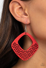 Load image into Gallery viewer, WOOD You Rather - Red Wood Earring Paparazzi
