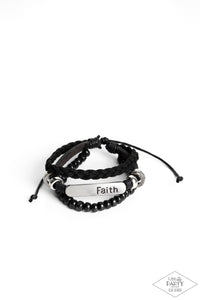 Paparazzi Let Faith Be Your Guide - Black Urban Bracelet