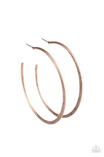 Load image into Gallery viewer, Flat Spin - Copper Hoop Earring Paparazzi
