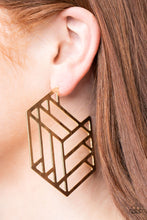 Load image into Gallery viewer, Gotta Get GEO-ing - Gold Hoop Earring Paparazzi
