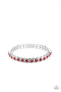 Starry Social - Red Rhinestone Bracelet Paparazzi