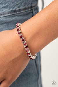 Starry Social - Red Rhinestone Bracelet Paparazzi