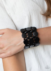 Paparazzi Cruising Coronado - Black Wood Bracelet