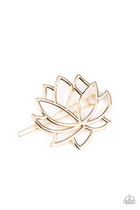 Lotus Pools - Gold Hair Clip Paparazzi