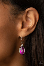 Load image into Gallery viewer, UNLIMITED SPARKLE - PINK PEACOCK MARQUISE GEM SILVER TOGGLE NECKLACE - PAPARAZZI
