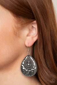 RURAL MUSE - SILVER  EARRINGS - PAPARAZZI