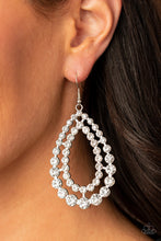 Load image into Gallery viewer, Glacial Glaze - White Rhinestone Earring Paparazzi
