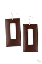 Load image into Gallery viewer, Totally Framed - Brown Wood Earring Paparazzi
