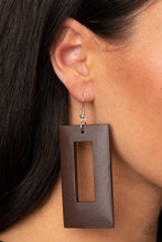 Load image into Gallery viewer, Totally Framed - Brown Wood Earring Paparazzi
