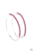 Load image into Gallery viewer, Making Rounds - Pink Hoop Earring Paparazzi
