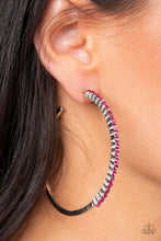 Load image into Gallery viewer, Making Rounds - Pink Hoop Earring Paparazzi
