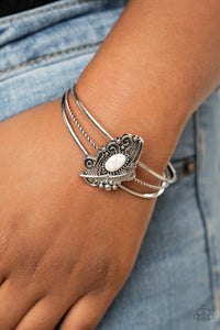 Sahara Solstice - White Stone Bracelet Paparazzi