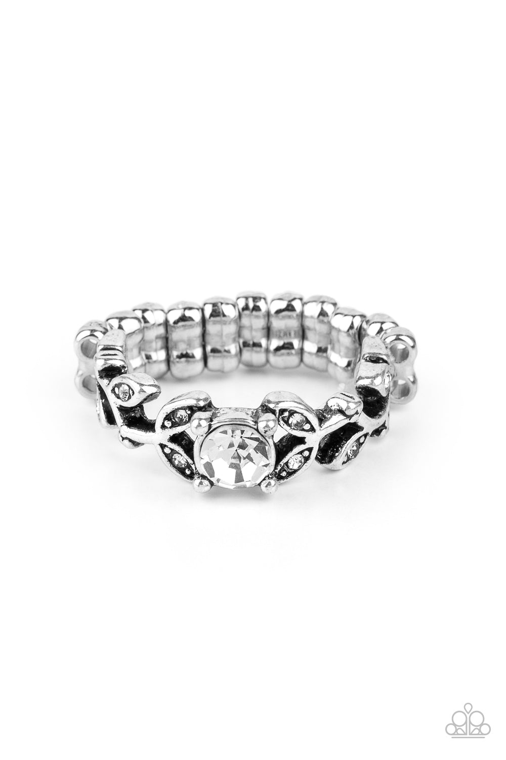Frosted Flower Beds - White Ring Paparazzi