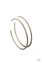 Load image into Gallery viewer, Flat Spin - Brass Hoop Earring Paparazzi
