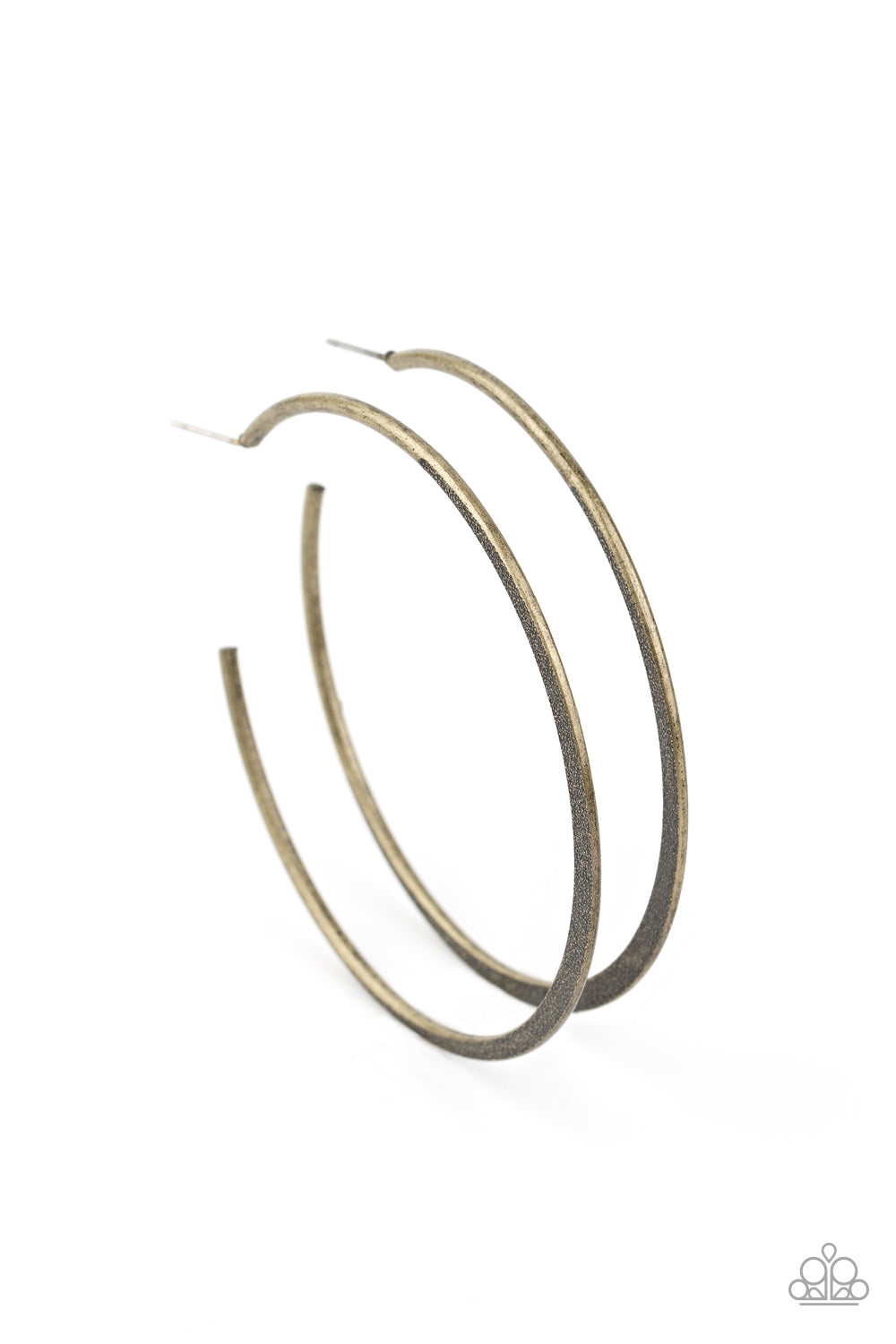 Flat Spin - Brass Hoop Earring Paparazzi