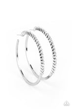 Load image into Gallery viewer, Making Rounds - White Rhinestone Hoop Paparazzi
