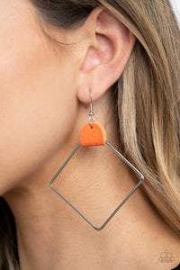 Friends of a LEATHER - Orange Earring Paparazzi