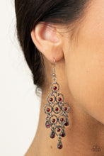 Load image into Gallery viewer, Chandelier Cameo - Red Earring Paparazzi
