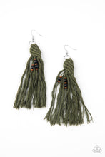 Load image into Gallery viewer, Beach Bash - Green Tassel Earring Paparazzi
