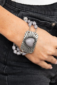 Sandstone Sweetheart - Silver Bracelet Paparazzi
