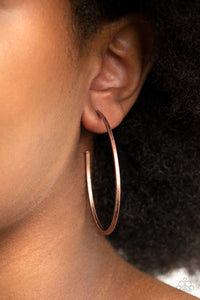 Cool Curves - Copper Hoop Earring Paparazzi