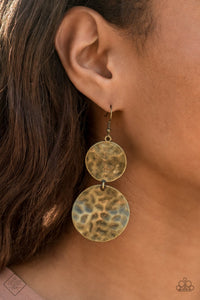 HARDWARE-HEADED - BRASS EARRINGS Paparazzi