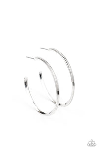 Chic As Can Be - Silver Hoop Earring Paparazzi