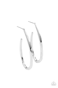 Totally Hooked - Silver Hoop Earring Paparazzi
