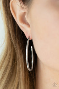 Totally Hooked - Silver Hoop Earring Paparazzi