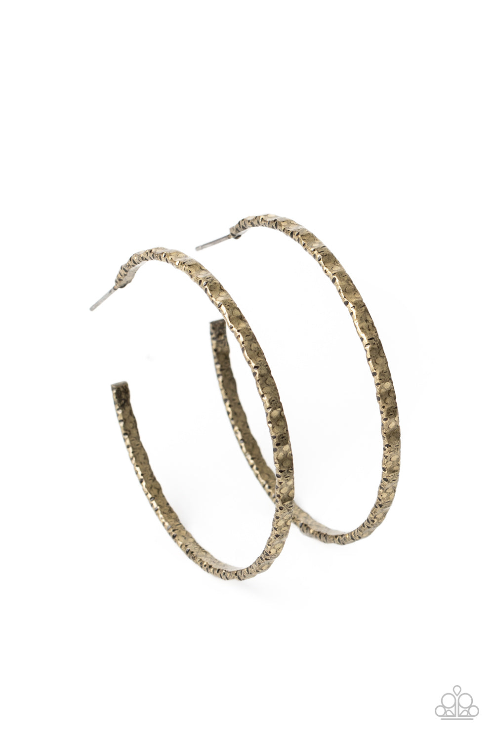 Grungy Grit - Brass Hoop Earring Paparazzi