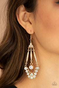 High-Ranking Radiance - Gold Earring paparazzi