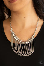 Load image into Gallery viewer, Paparazzi Flaunt Your Fringe - White Rhinestone Necklace
