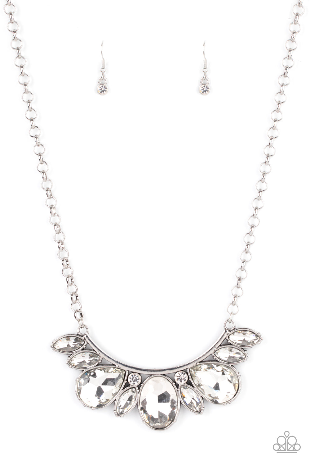 Paparazzi Never SLAY Never - White Rhinestone Necklace