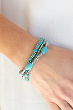 Load image into Gallery viewer, Sahara Sanctuary - Turquoise Stone Bracelet Paparazzi
