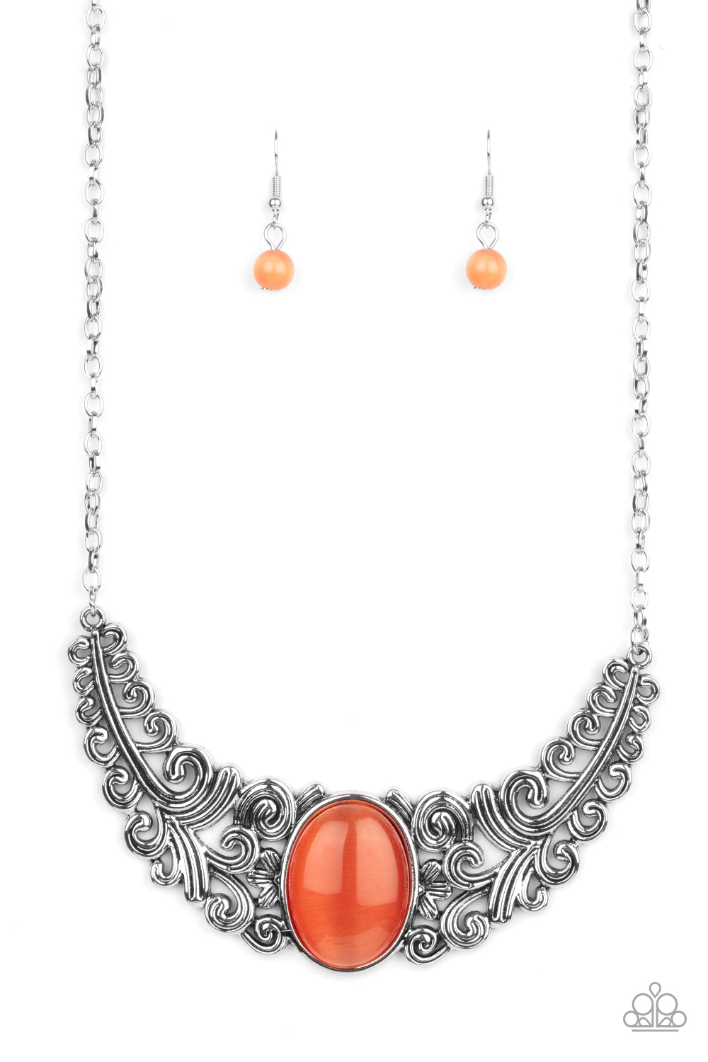 Celestial Eden - Orange Moonstone Necklace Paparazzi