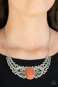 Celestial Eden - Orange Moonstone Necklace Paparazzi