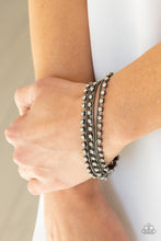 Load image into Gallery viewer, Paparazzi Thats a Smash! - Black Rhinestone Bracelet

