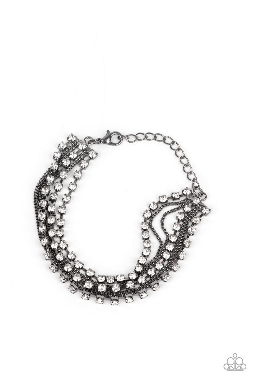 Paparazzi Thats a Smash! - Black Rhinestone Bracelet