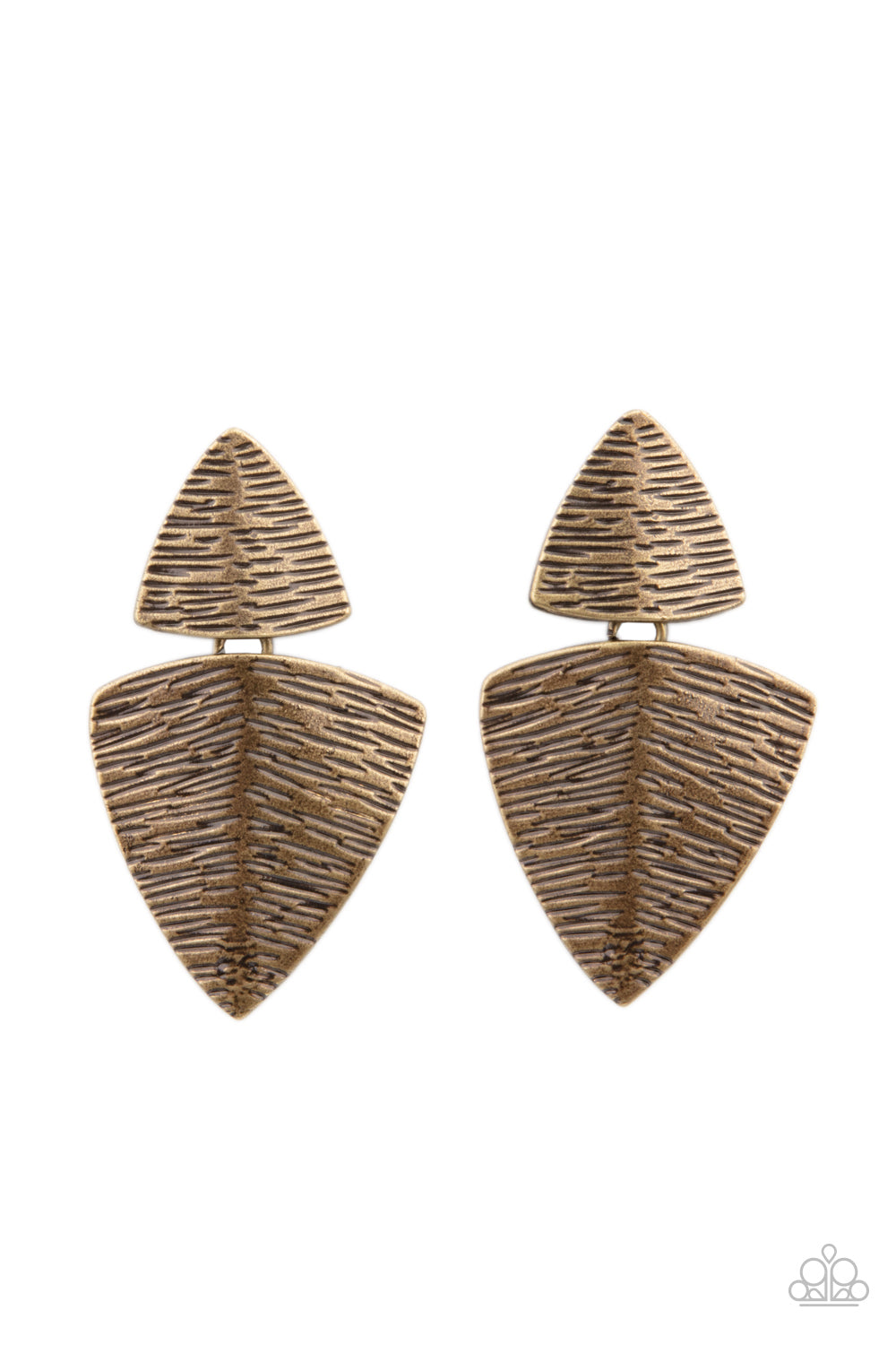 PRIMAL Factors - Brass Earring Paparazzi