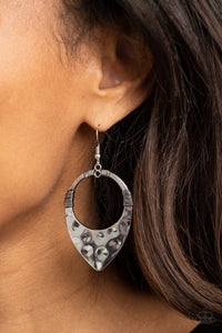 Paparazzi Instinctively Industrial - Silver Earring