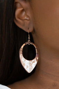 Instinctively Industrial - Copper Earring Paparazzi